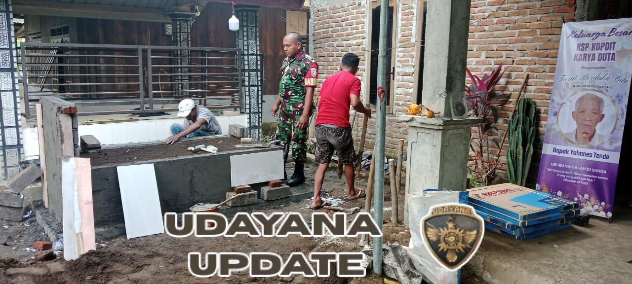 Wujud Kepedulian, Babinsa Koramil 1602-01/Ende Gotong Royong Bersama Warga