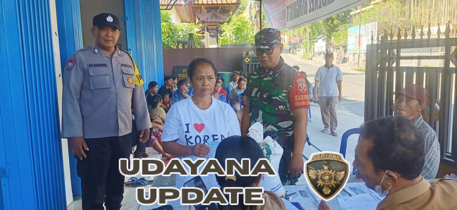 TNI-Polri di Garda Terdepan: Babinsa dan Bhabinkamtibmas Amankan Penyaluran 445 Paket Beras di Seririt