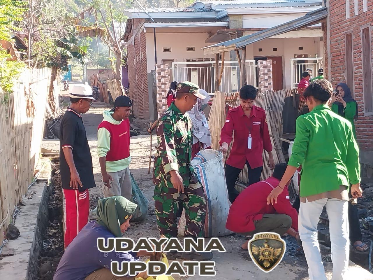 Kolaborasi Mahasiswa KKN Muhammadiyah dan Babinsa Waduwani Ciptakan Desa yang Bersih dan Asri