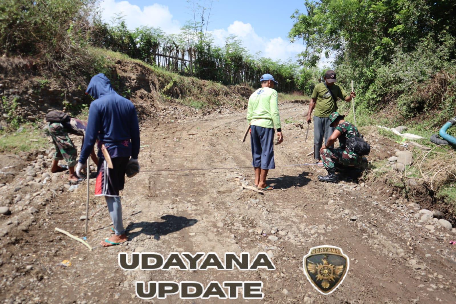 Gotong Royong Satgas TMMD dan Warga, Jembatan Jalan Usaha Tani Mulai Dibangun