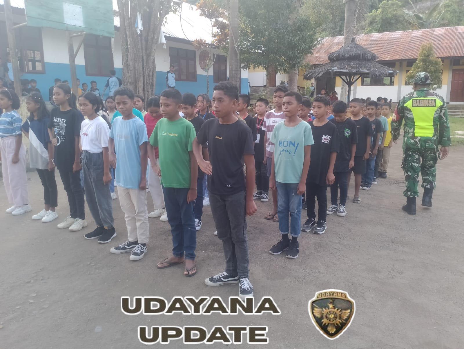 Latihan PBB Babinsa Wolowaru untuk Siswa Baru SMP Swasta Katolik Wolowaru, Perkuat Disiplin dan Semangat Bela Negara