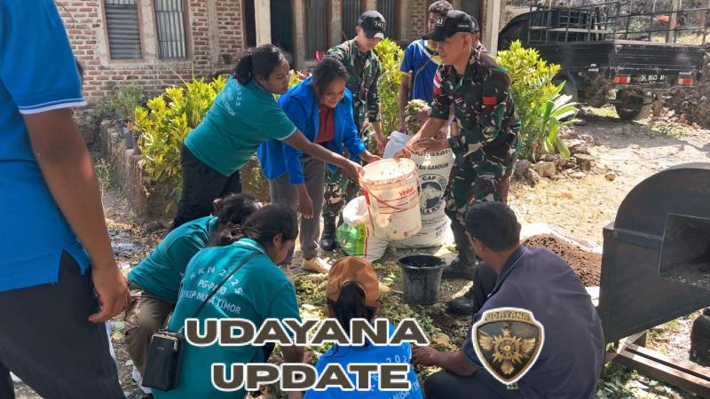 Satgas Pos Mahen Wujudkan Kepedulian Lingkungan Lewat Pelatihan Pupuk Organik