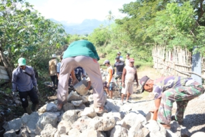 ‎TMMD Kodim Sumbawa Percepat Pembangunan Jembatan Antar Desa di Dusun Pernang
