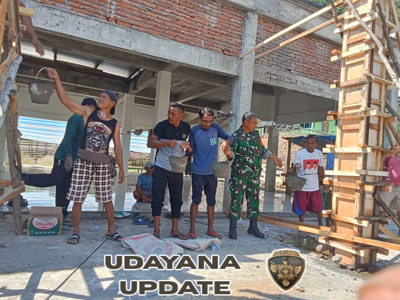 TNI dan Warga: Membangun Kekuatan Bersama Lewat Cor Tiang Teras Masjid