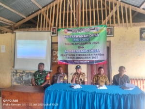 Babinsa Kodim 1602/Ende Kawal Musdes Rencana Kerja Pembangunan Desa Tahun 2026