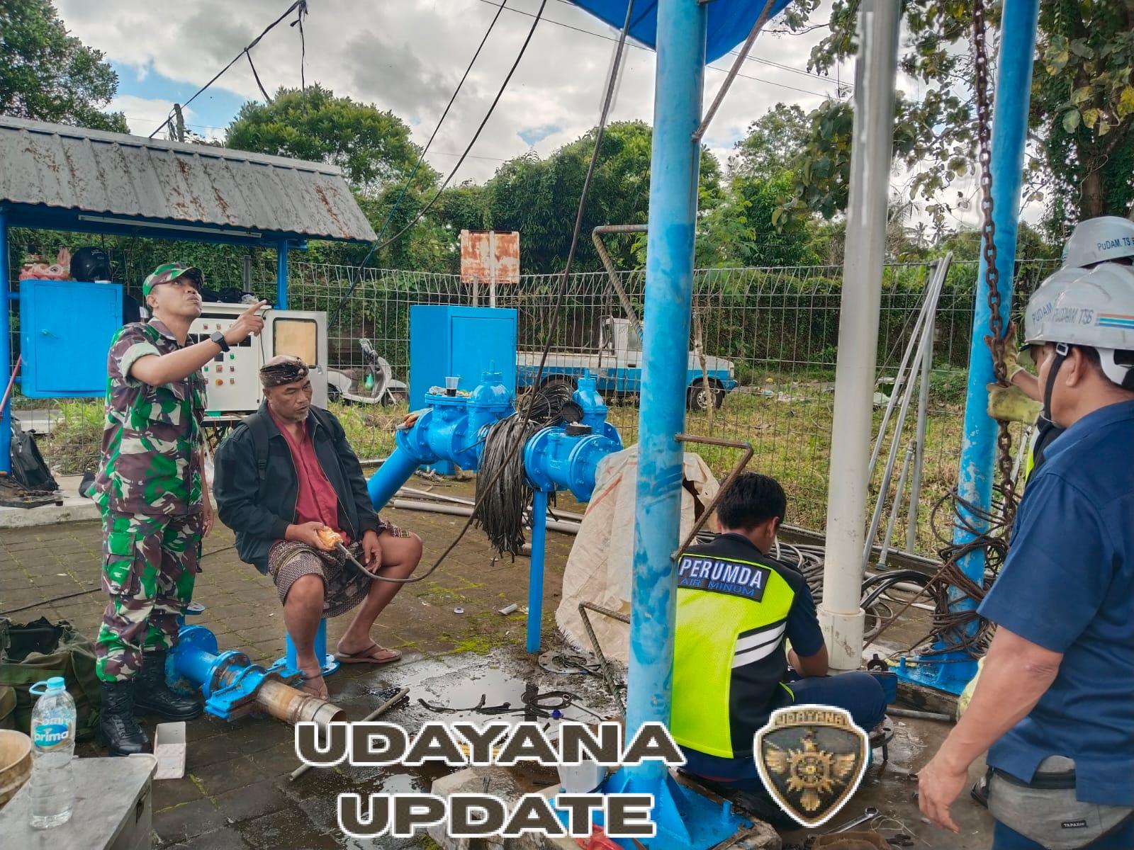 Babinsa Serka I Komang Yudiartana Dampingi Perbaikan Pompa, Wujud Nyata TNI Peduli Pelayanan Publik