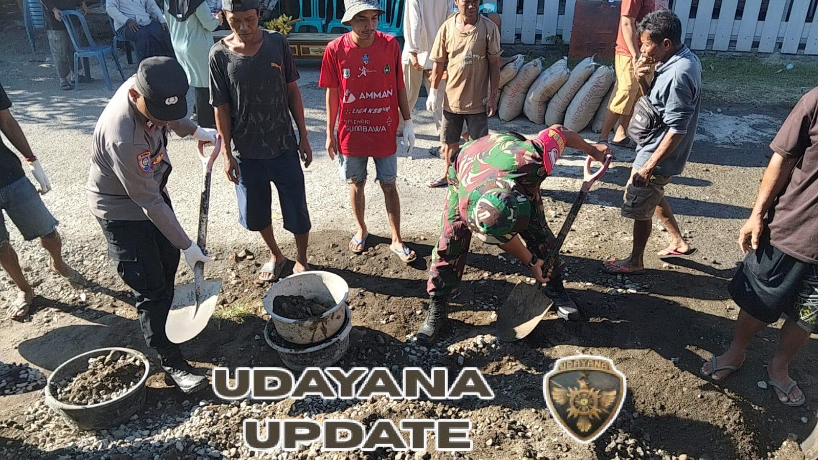 Babinsa Motong Aktif Dukung Warga Cor Lantai Dua Masjid Al-Ikhlas