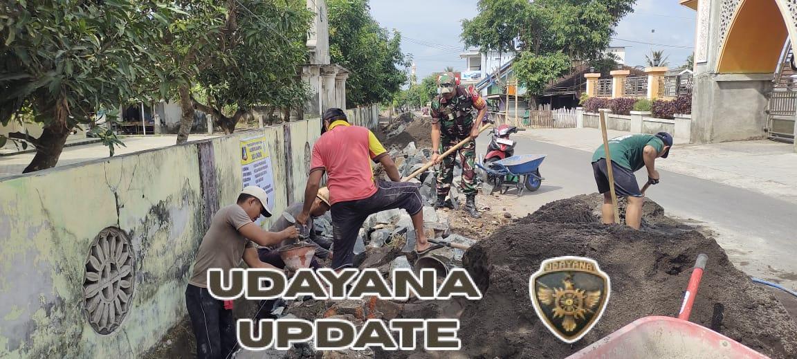 Pembangunan Irigasi Dana Desa, Babinsa Langko Jaga Kelancaran Proyek
