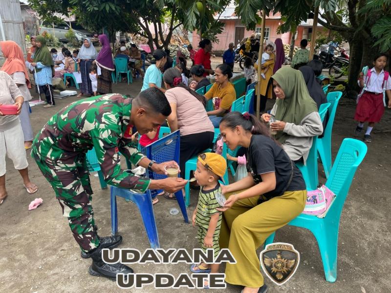Koramil 01/Ende Turun Langsung Dukung Posyandu dan Cegah Stunting di Ndorurea 1