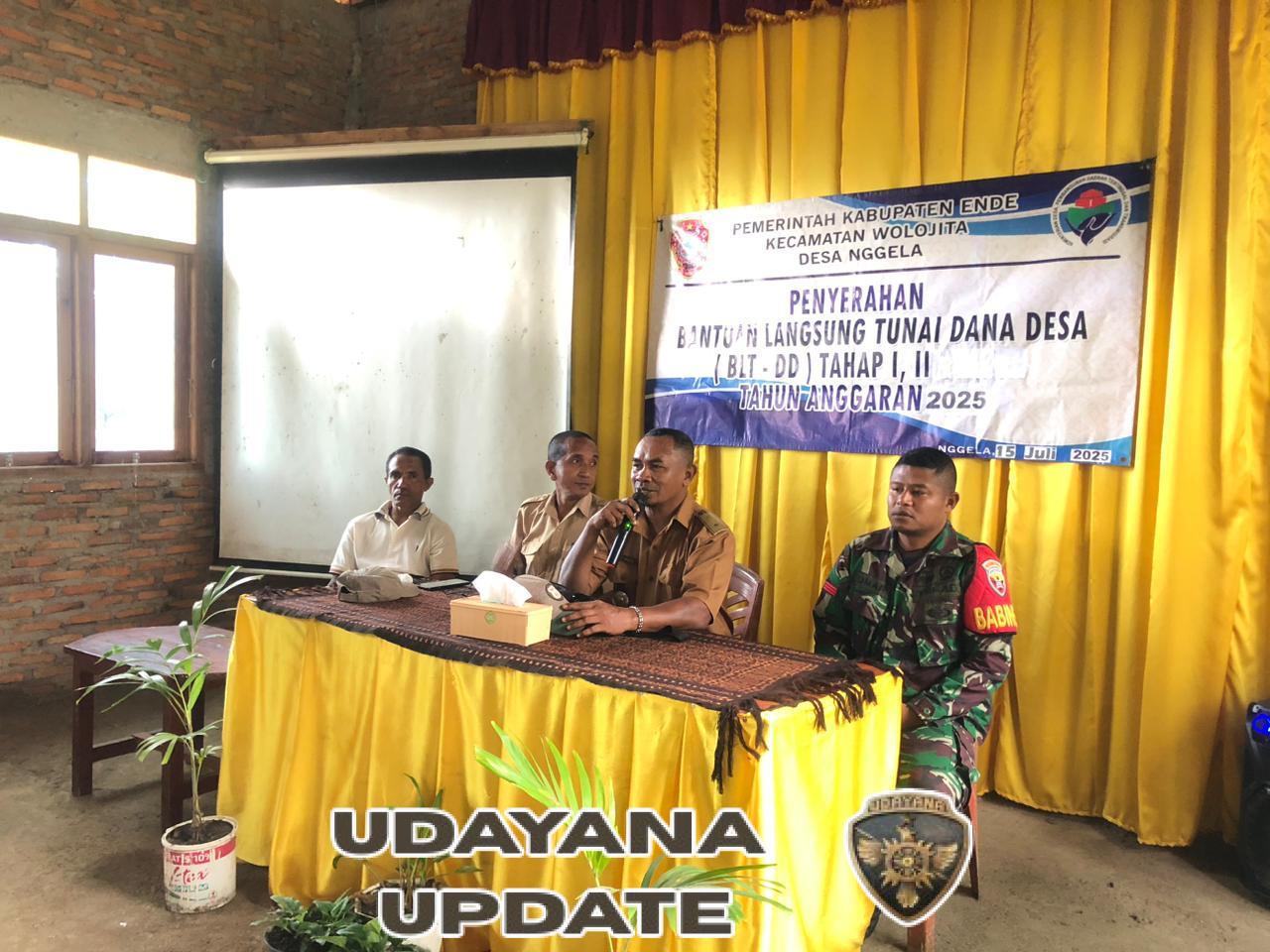 Babinsa Wolowaru Dampingi Penyaluran BLT Dana Desa Tahap II di Desa Nggela