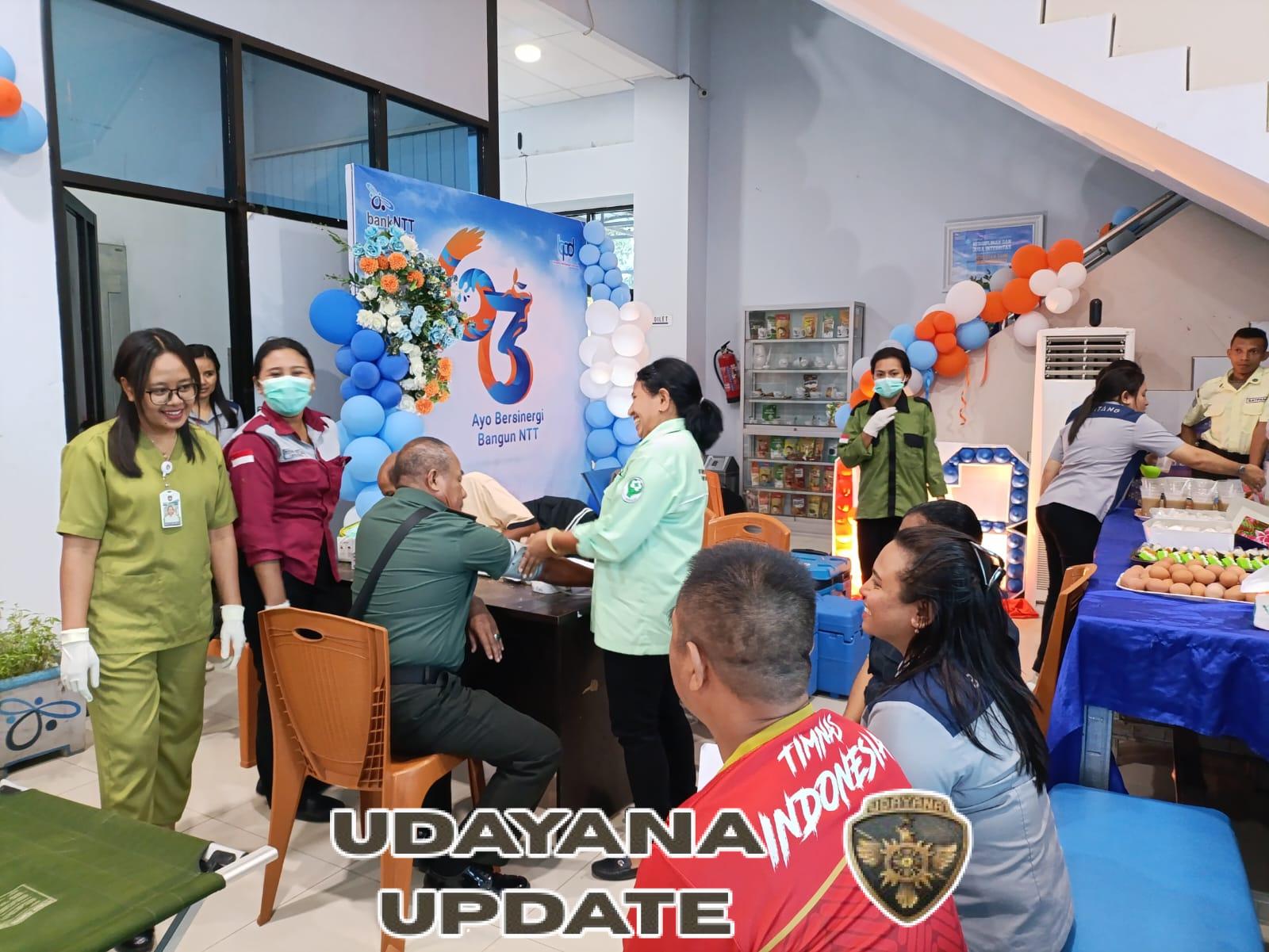 Kodim 1613/Sumba Barat Terlibat Aktif dalam Kegiatan Donor Darah HUT Bank NTT ke-63