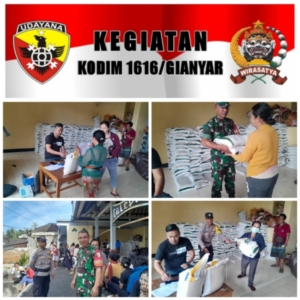 Babinsa Ramil 1616-06/Tegallalang Jamin Kelancaran Distribusi Beras ke 676 KK di Sebatu