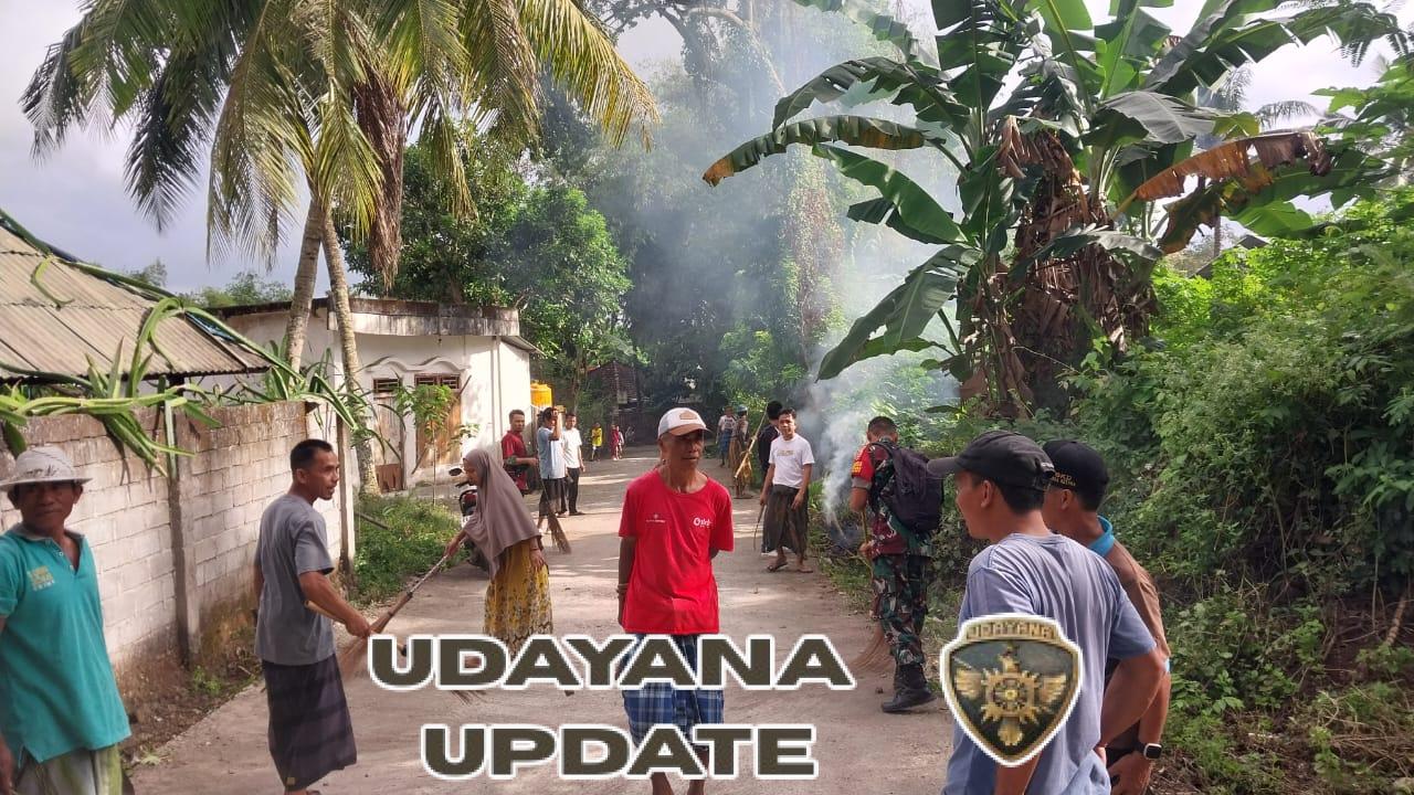 Upayakan Lingkungan Bersih, Babinsa Ajak Warga Bersih-Bersih Kampung