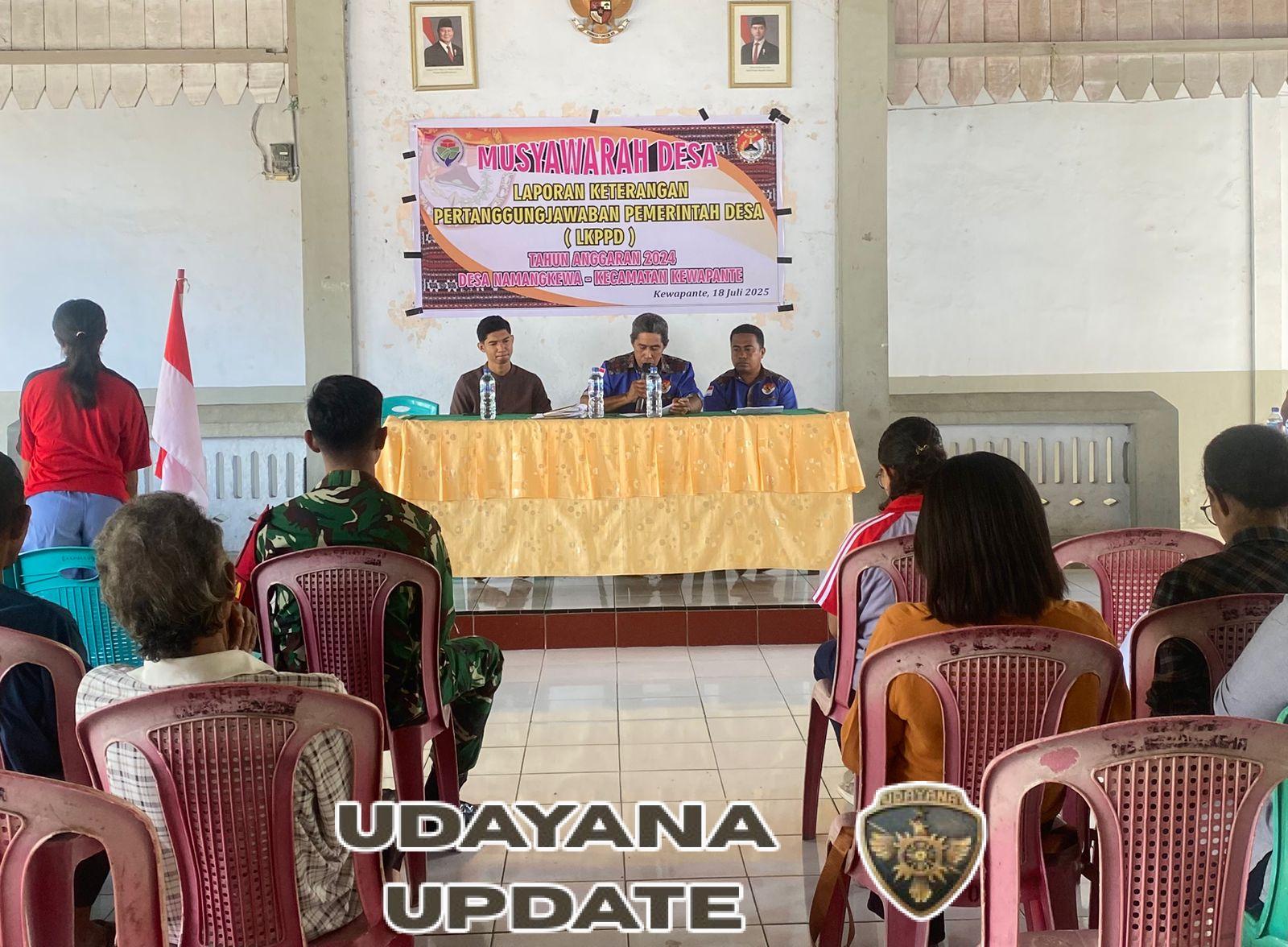 Babinsa Koramil 1603-04/Kewapante Hadiri Musdes LKPPD Tahun Anggaran 2024.