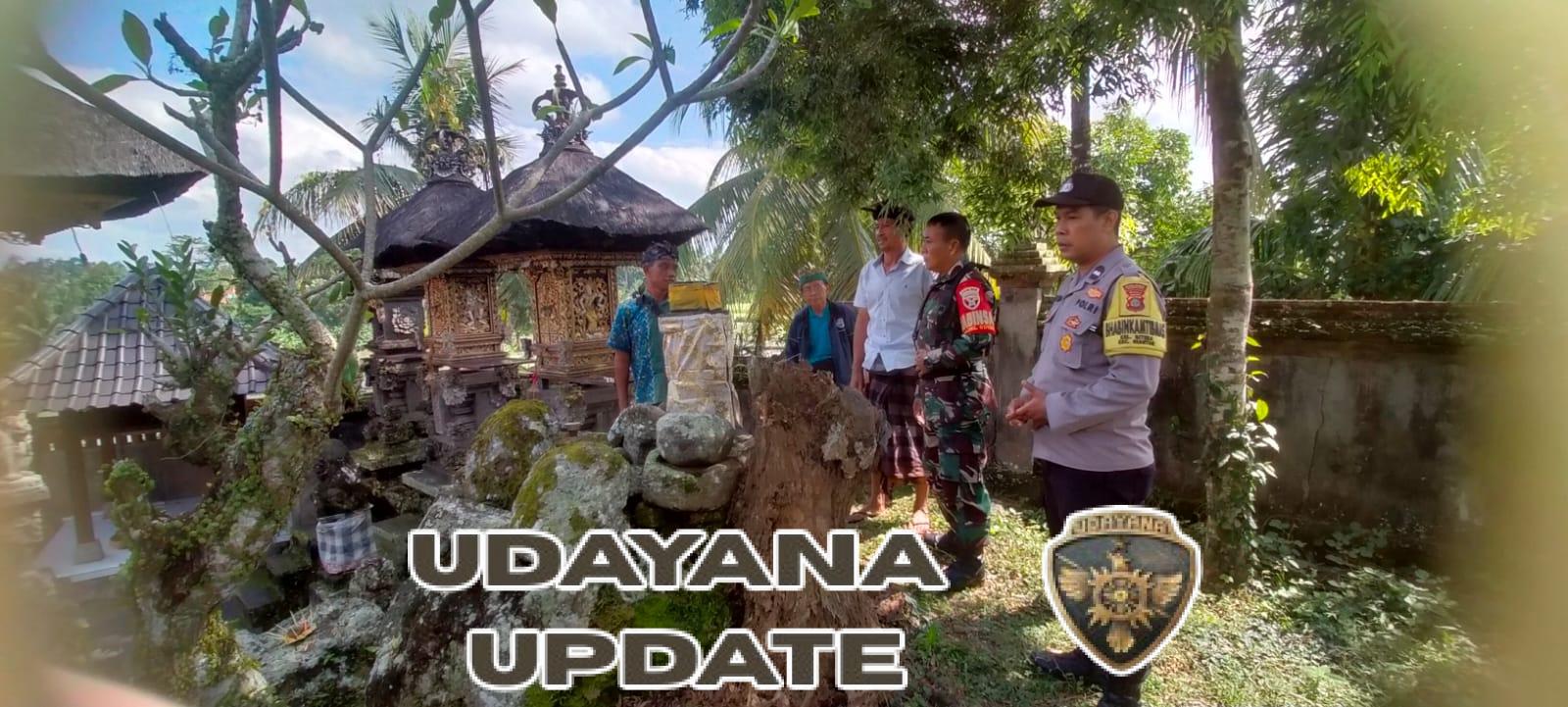 Babinsa Bitera Kawal Penelitian Benda Purbakala di Pura Pucak Buron Alit