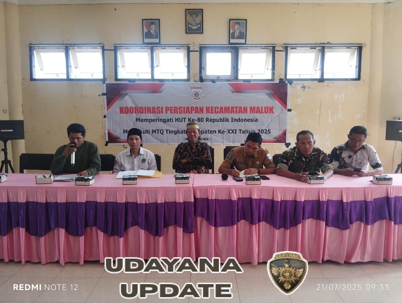 Babinsa dan Tokoh Masyarakat Bahas Persiapan HUT RI ke-80 dan MTQ di Rapat Koordinasi Maluk