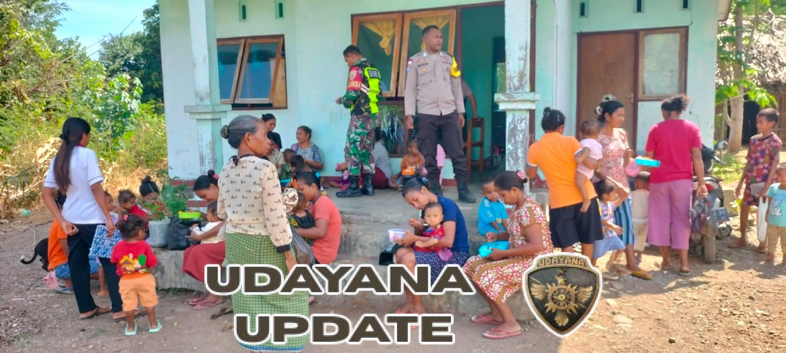 Poskesdes Manubelon Gelar PMT, Babinsa Turut Hadir