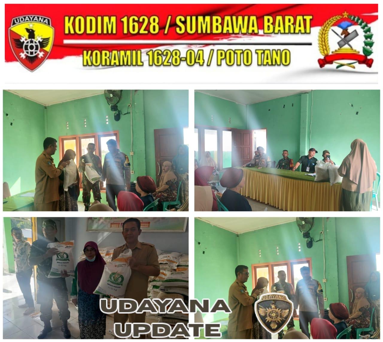 Babinsa Desa Kiantar Dampingi Pembagian Beras Ketahanan Pangan untuk 194 Warga