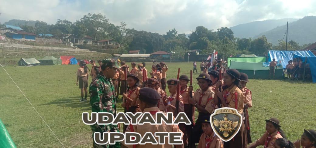 Babinsa Koramil Wolowaru Awasi dan Amankan Kegiatan Perkemahan Pramuka di Desa Woloara