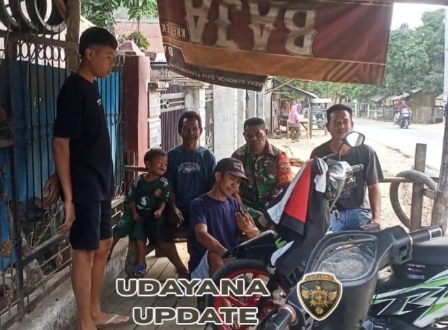 Babinsa Koramil Monta Tetap Siaga Dampingi Warga di Hari Libur