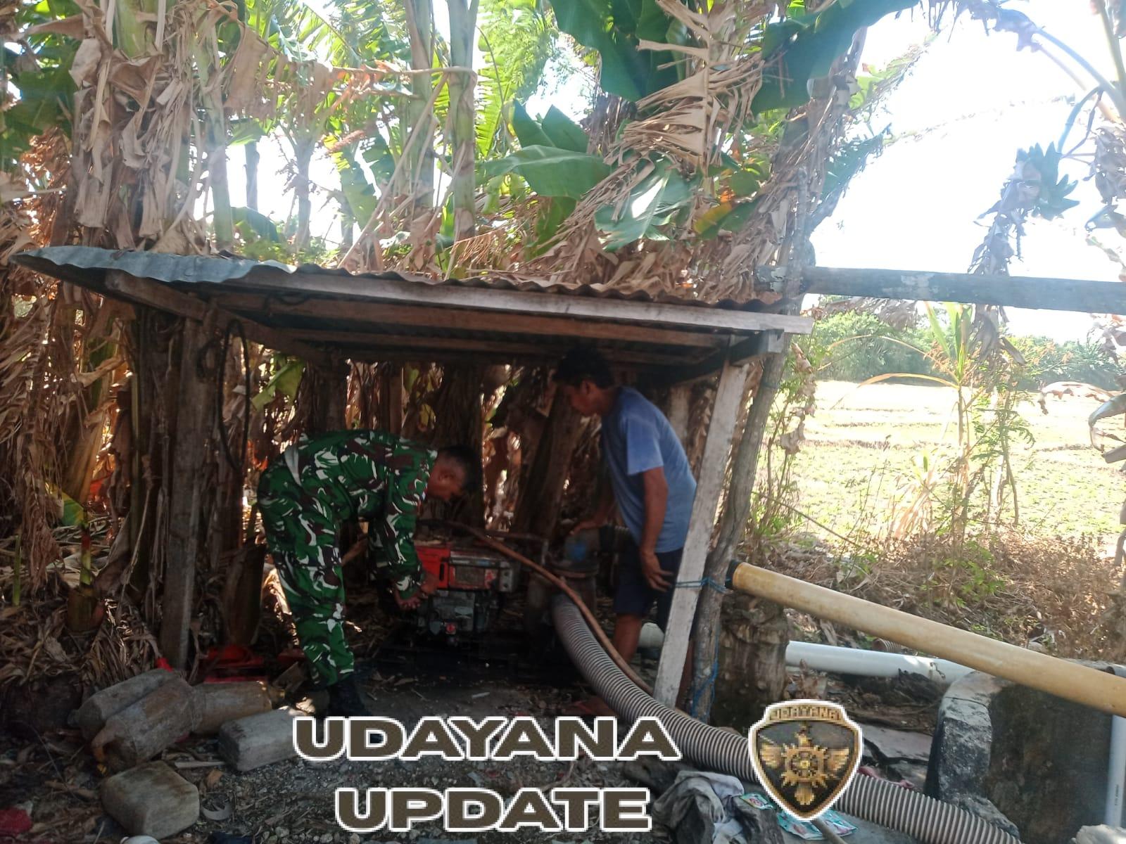 Babinsa Koramil 03/Batutua Laksanakan Pendampingan Penggunaan Mesin Pompa Air Bantuan Dari Kementerian Pertanian RI