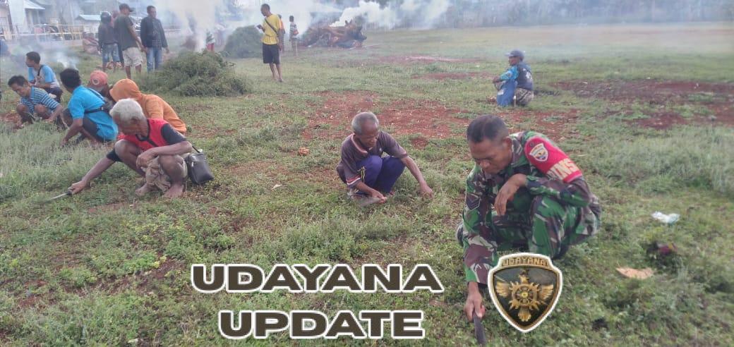 Sinergi Babinsa dan Masyarakat, Persiapan HUT RI ke-80 di Desa Naukae Aman dan Lancar