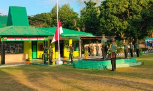 Kodim 1618/TTU Tegakkan Semangat Merah Putih Lewat Upacara Senin Pagi