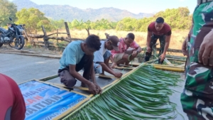 Jelang HUT Paroki Stela Maris, Gapura Acara Dibuat Atas Kerjasama Satgas Pos Silawan dan Warga Binaan