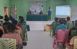 Kebersamaan Wujudkan Desa Maju, Babinsa Koramil 1618-01/Miotim Hadiri Musrenbangdes