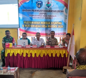 Babinsa Koramil 1618-01/Miotim Hadiri Kegiatan Musyawarah Perencanaan Pembangunan Desa Fatumuti
