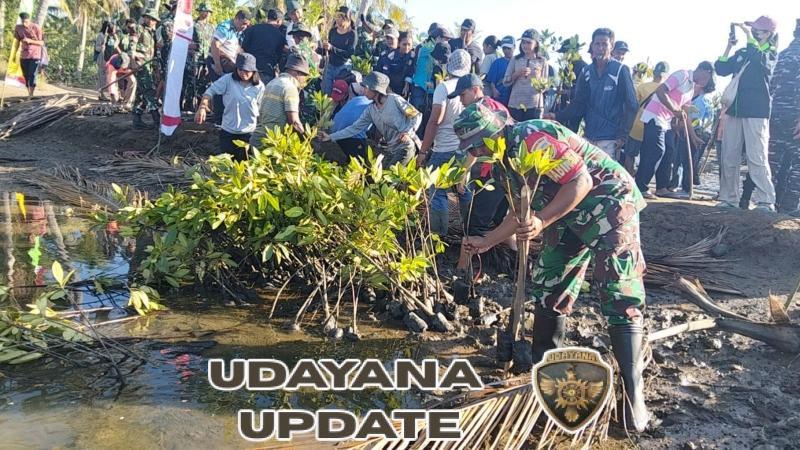 Koramil 1625-05/Aesesa Ambil Bagian dalam Aksi Penanaman Mangrove di Pantai Nangadhero