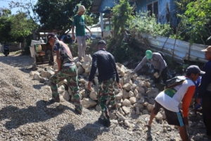TMMD Kodim Sumbawa Percepat Pembangunan Jembatan Antar Desa di Dusun Pernang