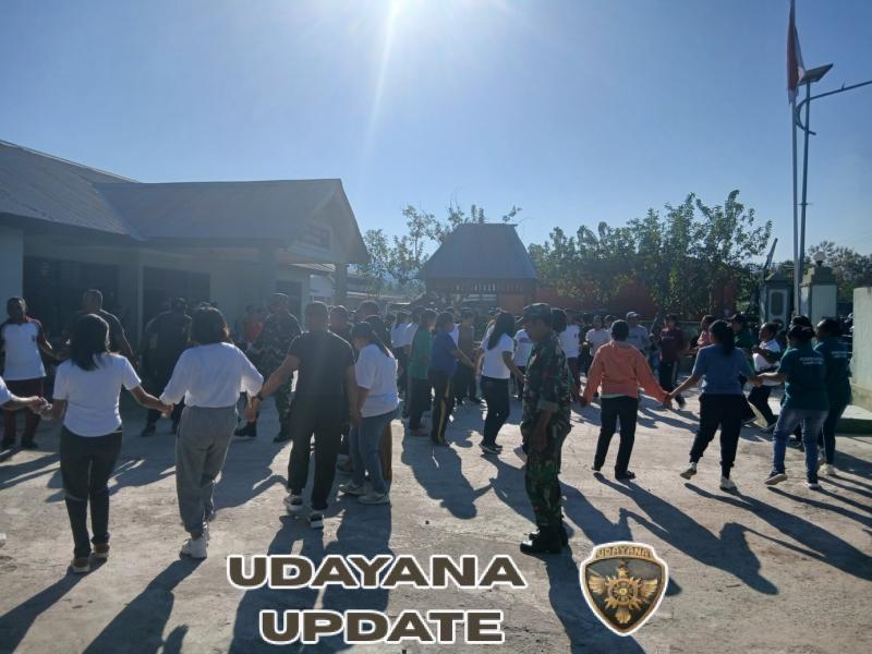 Laksanakan Olahraga Bersama, Danramil Kapten Inf Lalu Yuli Ibnu Fajar Sampaikan Terima Kasih