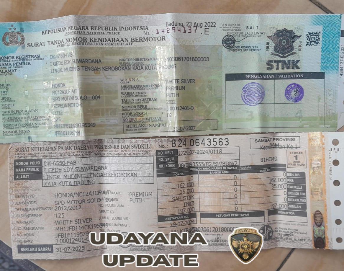 Polsek Klungkung Serahkan Temuan Sepeda Motor kepada Pemilik