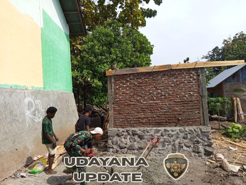 Babinsa Koramil 04/Apui Turun Tangan Bangun Bak Penampung Semur Bor