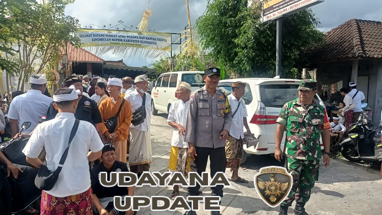 Kolaborasi Serka Yulianta dengan Bhabinkamtibmas: Menjaga Keamanan Upacara Atma Wedana dan Manusia Yadnya Kinembulan