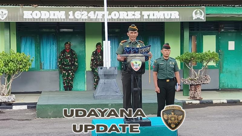 Kodim 1624/Flotim Laksanakan Upacara Bulanan, Fokuskan Penegakan Moral dan Kinerja