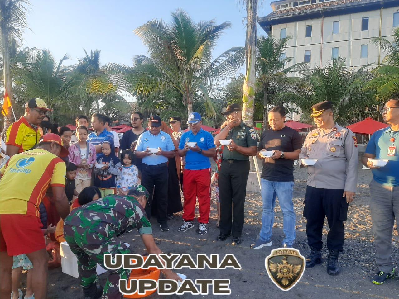 Lestarikan Satwa Langka, Muspika Buleleng Lepas 35 Tukik di Pantai Tambak Sari