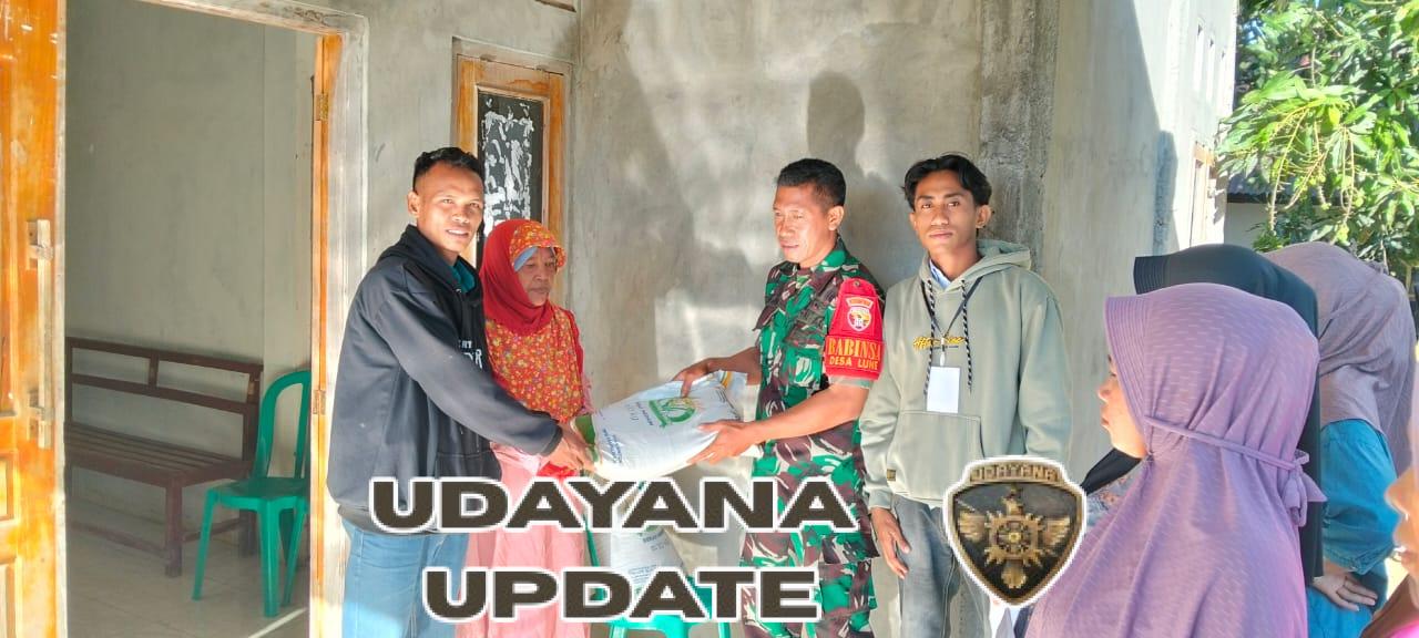 Koramil 1614-03 Hu’u Bersama Desa Salurkan 3,2 Ton Beras untuk Warga