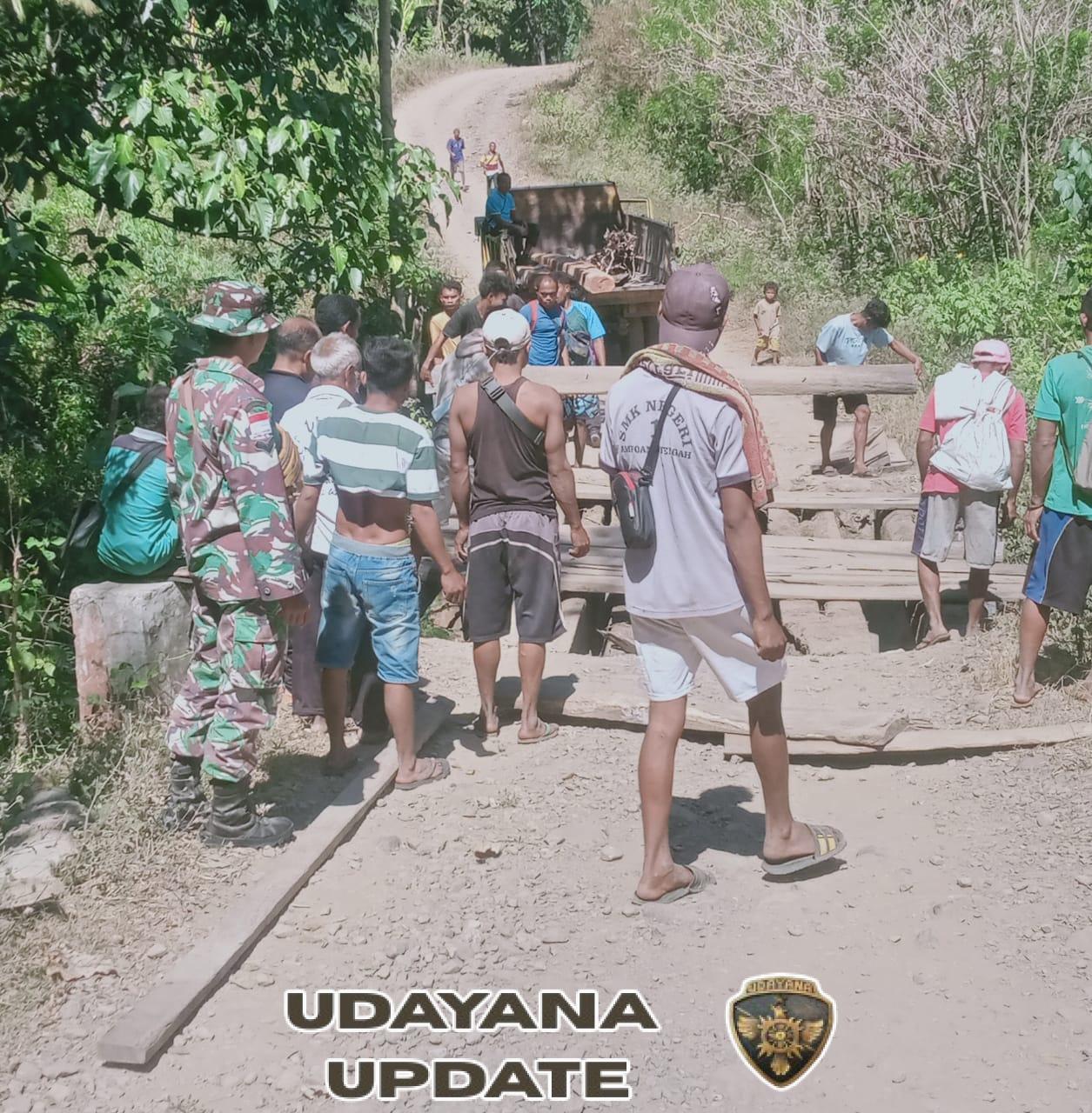 Jembatan Boen Diperbaiki Berkat Karya Bhakti Babinsa