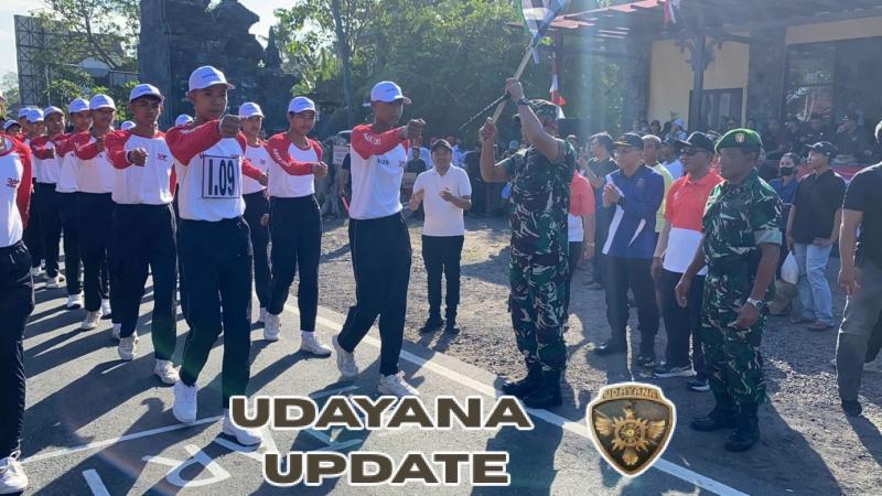 Meriahkan HUT kemerdekaan RI ke-80, Dandim 1623/Karangasem lepas peserta lomba gerak jalan umum 45 km