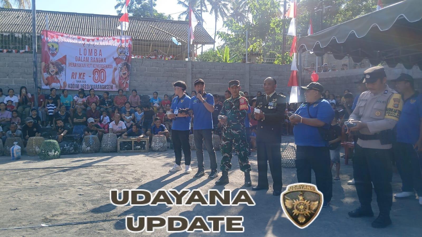 Babinsa Desa Seraya bersama Bhabinkamtibmas amankan kegiatan lomba dalam rangka HUT kemerdekaan RI ke-80.