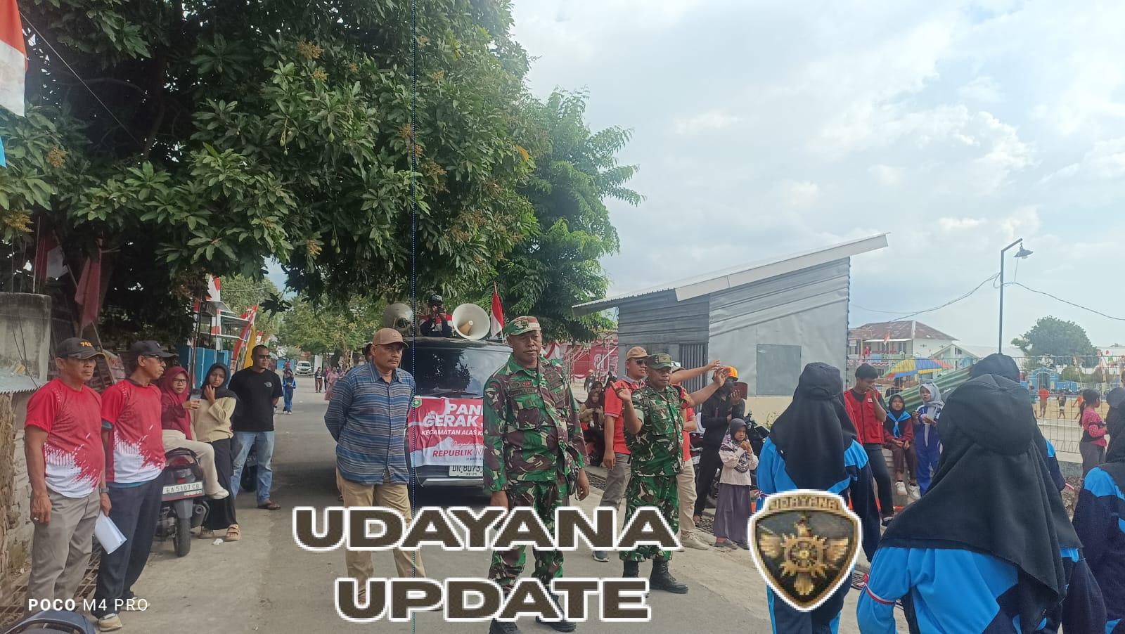 Semarak HUT RI ke-80, Koramil 04/Alas Dampingi Gerak Jalan Pelajar