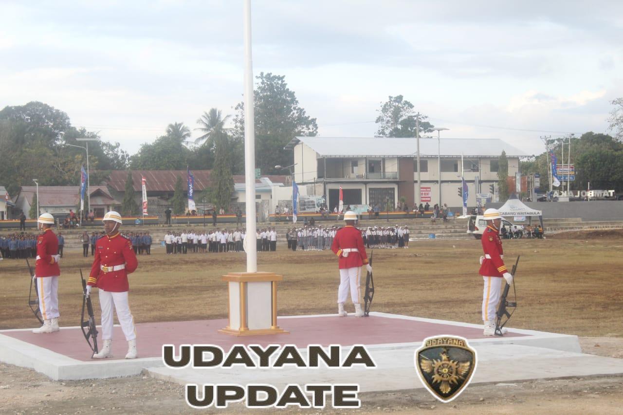 Dandim 1629/SBD Hadiri Upacara Penurunan Bendera HUT RI ke-80 di Lapangan Galatama