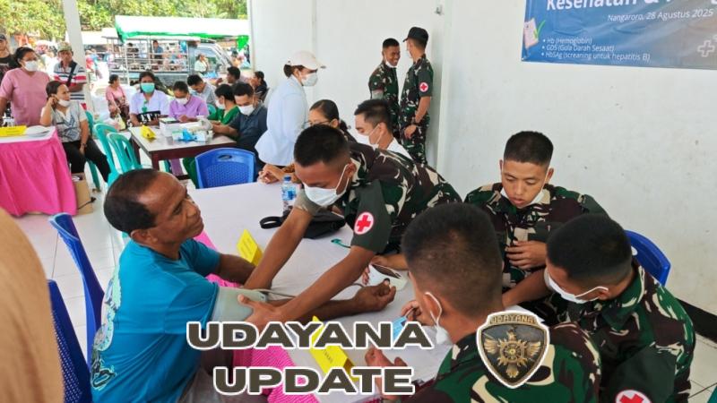 Pelayanan Kompi Kesehatan Yonif TP 834/WM secara Terpadu bagi Masyarakat Nangaroro.