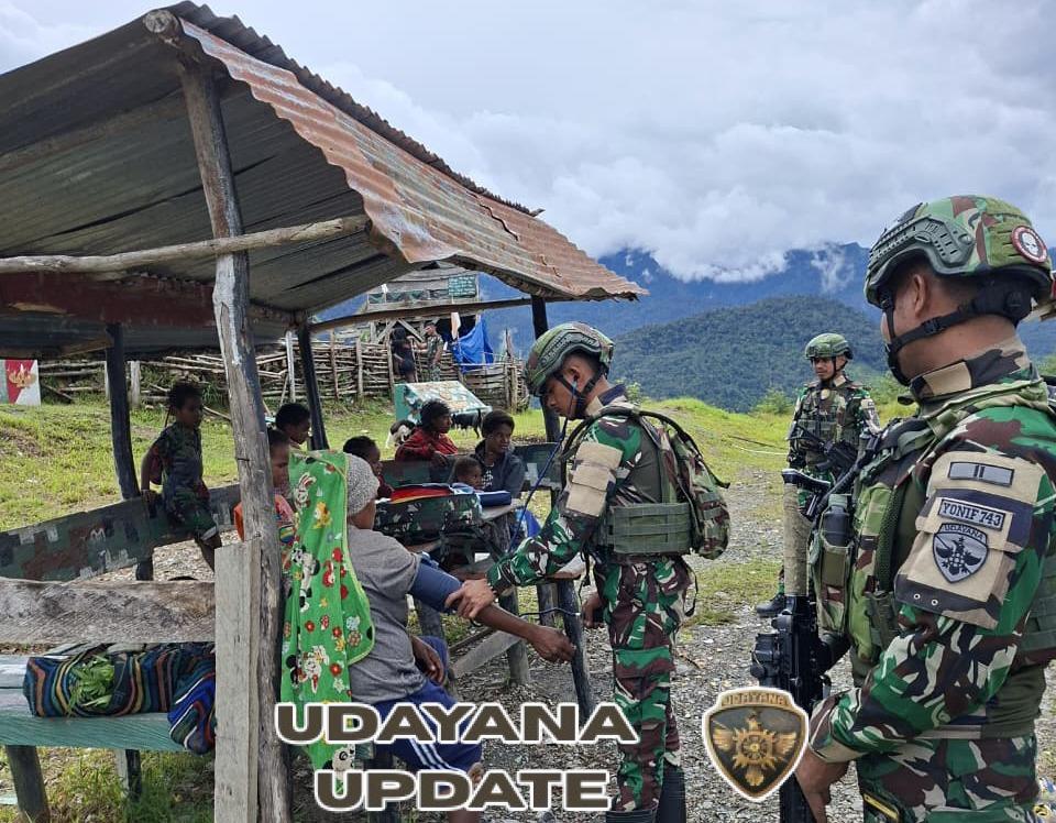 Satgas Yonif 743/PSY Terus Beraksi Berikan Pelayanan Kesehatan Gratis Bagi Masyarakat Tirineri