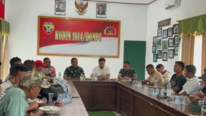 Kodim Dompu Matangkan Persiapan Turnamen Volly Ball 2025