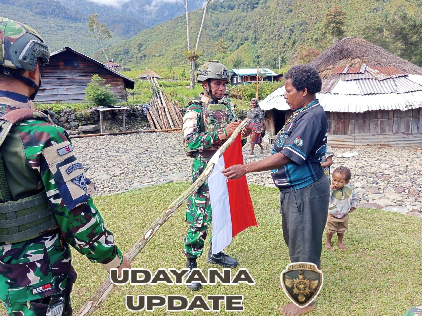 Satgas Yonif 743/PSY Tanamkan Semangat Kebangsaan di Puncak Jaya Sambut HUT ke-80 RI