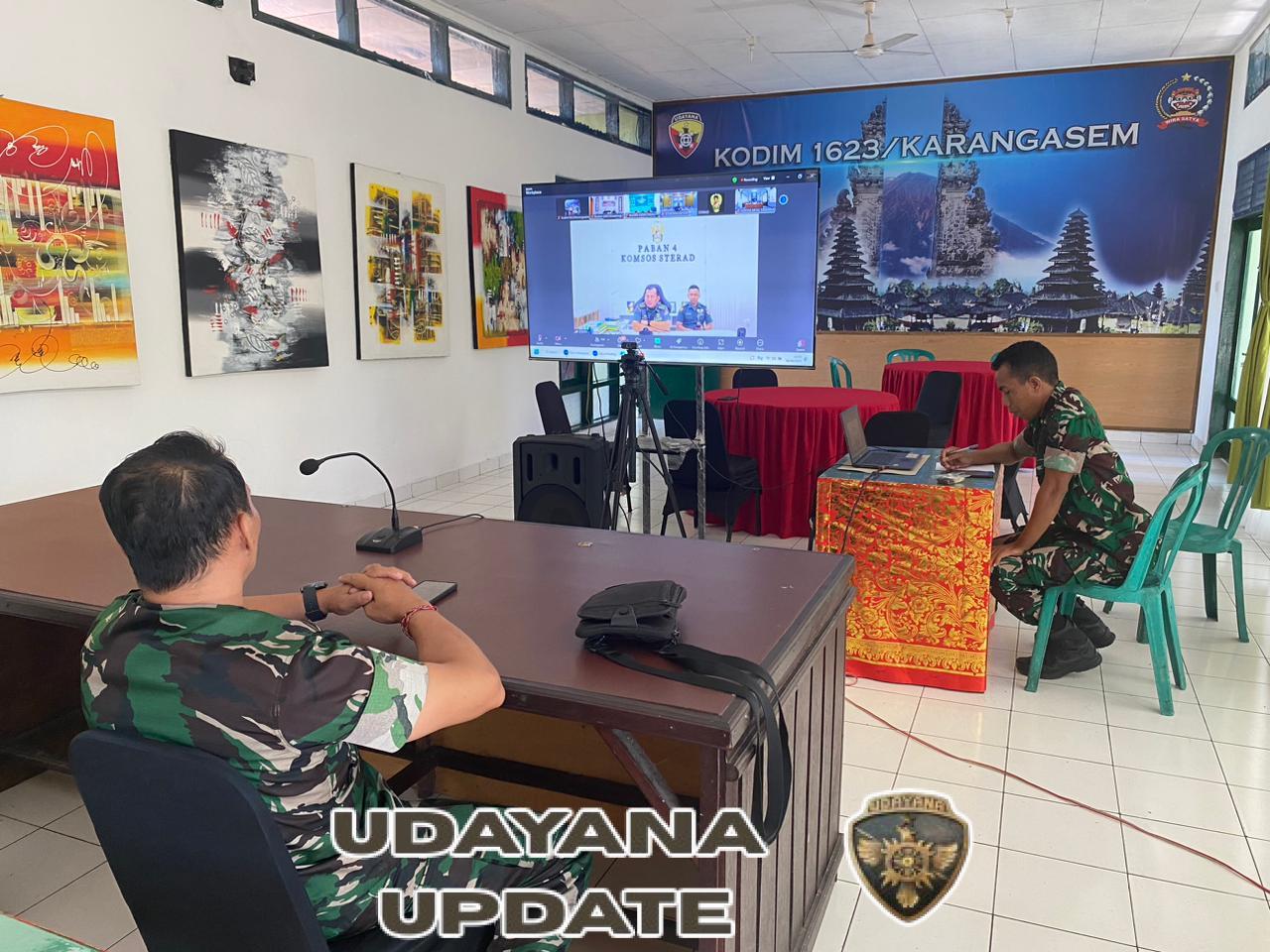 Samakan persepsi program gerakan pangan murah, Kasdim 1623/Karangasem ikuti vicon.