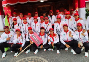 Dandim 1611/Badung Hadiri Pengukuhan dan Pelepasan Kontingen PORPROV Kota Denpasar